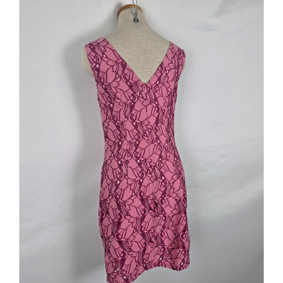 PIT Amsterdam Dress Women's 4 Pink Embroidered Sleeveless Mini Back Zipper NWT - Picture 12 of 14